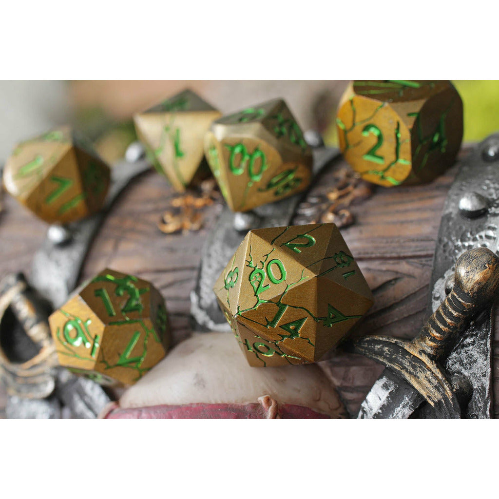 Looters Gold 7-Piece Metal Dice Set