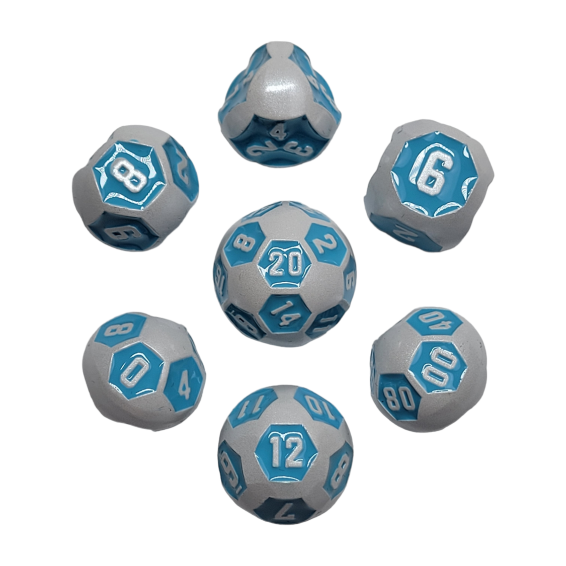 Sky Bot Metal RPG Dice Set
