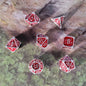 Wyrm's Mew Silver Red Metal RPG Dice Set