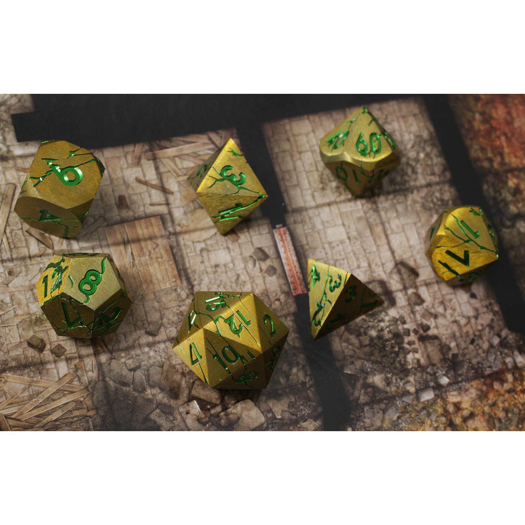 Looters Gold 7-Piece Metal Dice Set