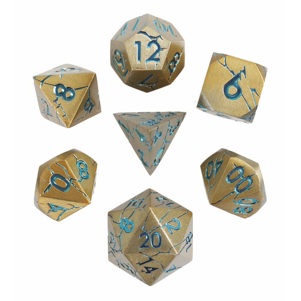 Warworn Gold 7-Piece Metal Dice Set