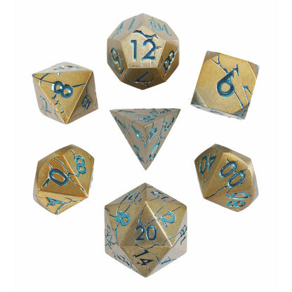 Warworn Gold 7-Piece Metal Dice Set