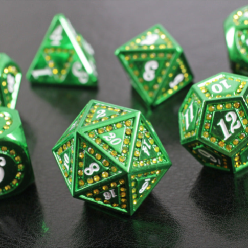 Emerald Lust 7-Piece Metal Dice Set