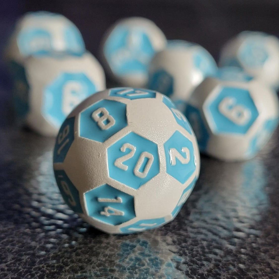Sky Bot Metal RPG Dice Set